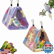 Magnoloran 2 Pack Bird Nest Plush Snuggle Bird Hammock Hanging Bird Cave Parr