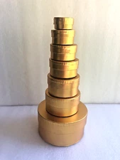 7 Small Gold Nesting Gift Boxes Graduated Hollywood Regency Decor Storage Paper