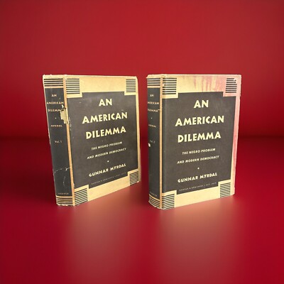 An American Dilemma Gunnar Myrdal 2 Volume 1944 4th Ed HC/DJ