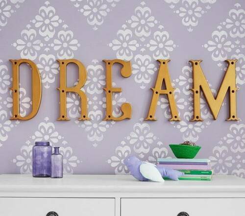 Pottery Barn Kids "DREAM" Decorator Wall Letter Set Antique Gold Color (H44) - Picture 1 of 1