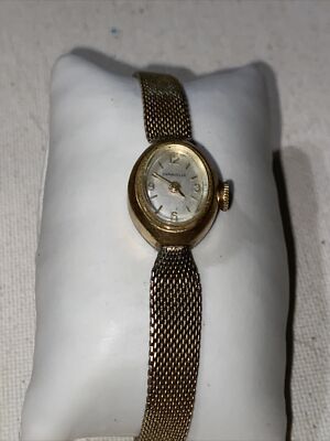 VINTAGE CARAVELLE Manual WIND Gold TONE LADIES WATCH 10K RGP  display picture 2