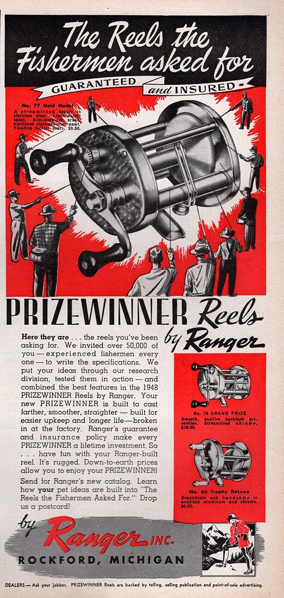 Moulinet de pêche Baitcasting Remsysteem, 8 1948, traînée maximale, profil bas, haute vitesse
