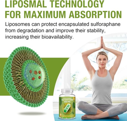 LIPOSOMAL SULFORAPHANE 800mg Brain, Liver Health, Broccoli Extract 60softgels - Picture 5 of 7
