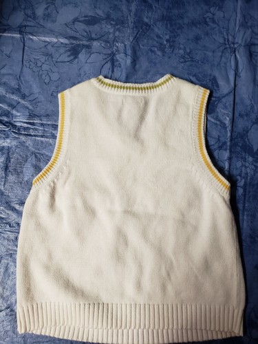 GREEN DOG BOYS white cotton SWEATER VEST checker design SZ 5 - Picture 2 of 9