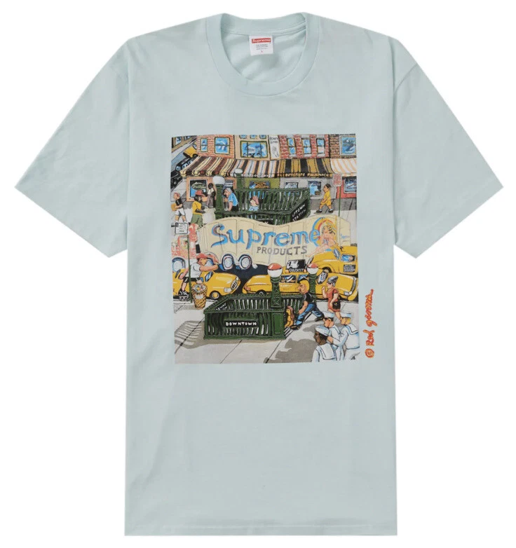 ⭐️ Tee shirt bleu pâle Supreme Manhattan taille M ⭐️