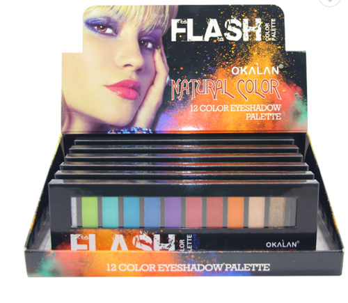 Paleta de 12 sombras de ojos Okalan Flash color natural - Imagen 2 de 3