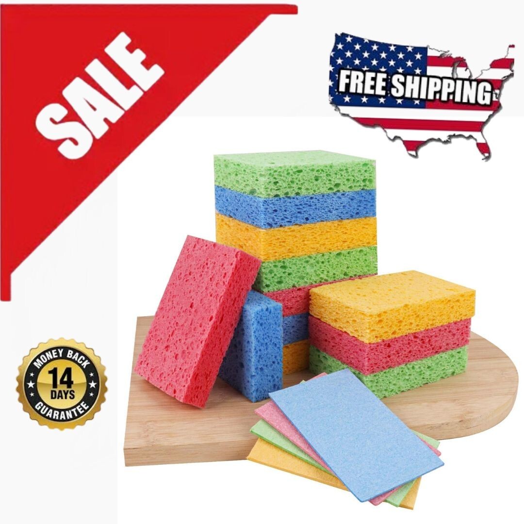 Kitchen Sponges 12count Cellulose Sponges Durable Dish Sponge For Cleaning Clean