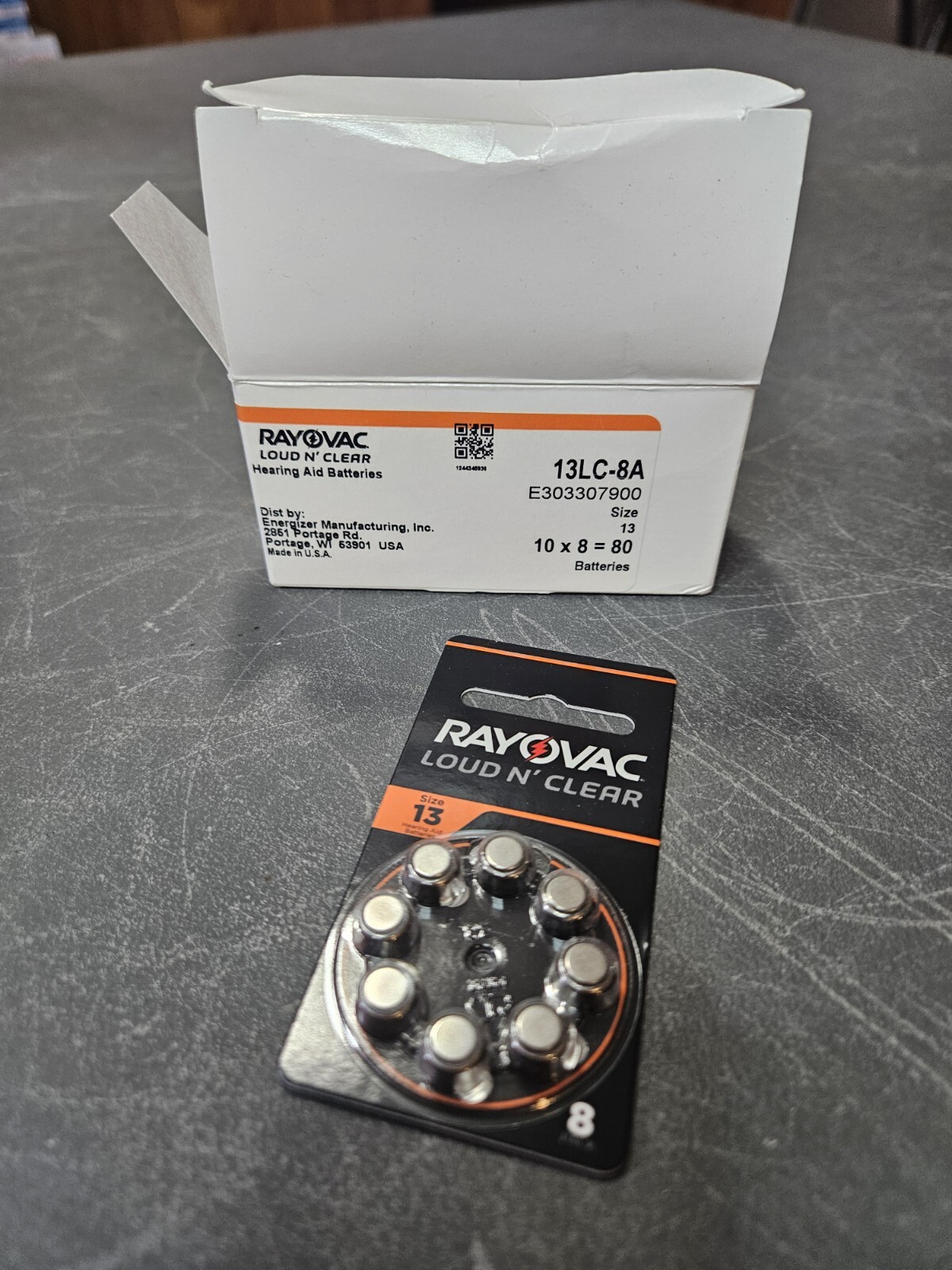 Rayovac Loud And Clear Hearing Aid Batteries Size 13 PN13LC-8A NIB 80 Pieces