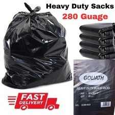 COMPACTOR Black Sacks | GOLIATH 280G BIN LINERS | Refuse/Rubbish/Waste/Bin Bags