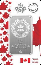 2025 RELEASE RCM 1 OZ PURE SILVER BAR IN PROUDLY CANADIAN TEP ASSAY PACKAGING
