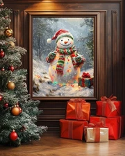 Snowman | Christmas Decor | Christmas table poster | Christmas Wall Art |