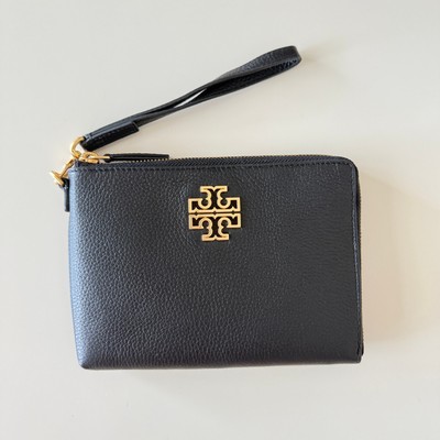 Tory Burch Wristlet Britten Large Zip Pouch 145372 Black | eBay