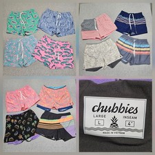 Chubbies Mens Swim Trunks Shorts Lined 4 Sz. L Lot Of 12