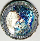 1888-S Rare Date Lovely Rainbow Toned Morgan Dollar High Grade