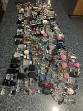 Lot of 200 Designer Mixed Glass Miniature Perfume Bottles Bulk Set Read descrip.