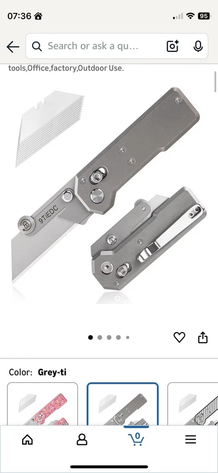 9TiEDC Folding Utility Knife Titanium Handle Razor Knife & EDC Pocket Knife EDC - Image 4 of 4