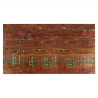 Tischplatte massiv Mangoholz Eiche Optik aufgearbeitet 120x60x1,5cm rustikal bunt
