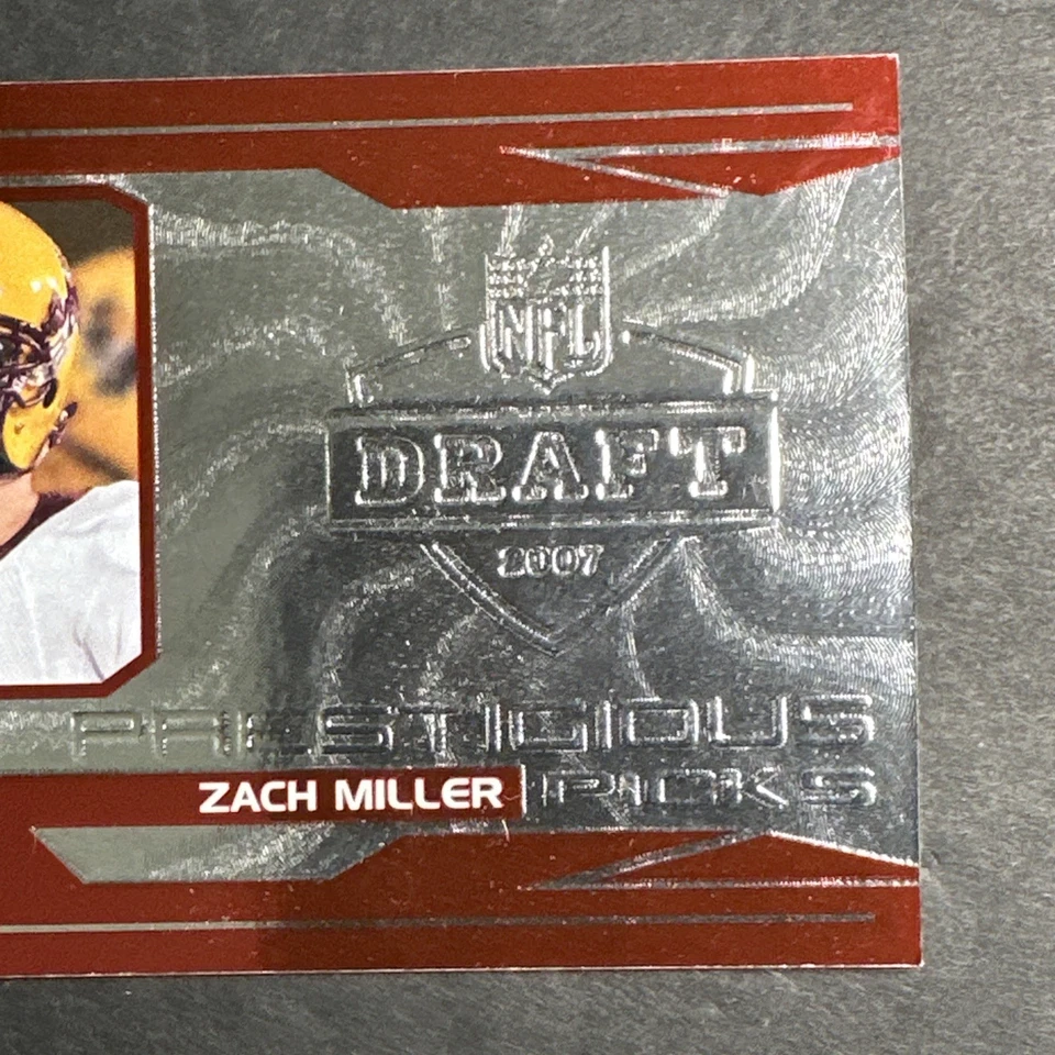 2007 Playoff Prestige Prestigious Picks Red /750 Zach Miller #PK-10 Rookie RC - Image 3 of 4