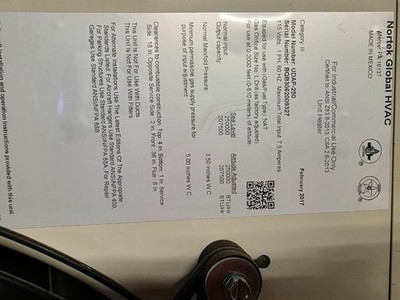 Nortek Reznor UDAP-250 250000 BTU Nat Gas Unit Heater NEW Open Box DISCONTINUED