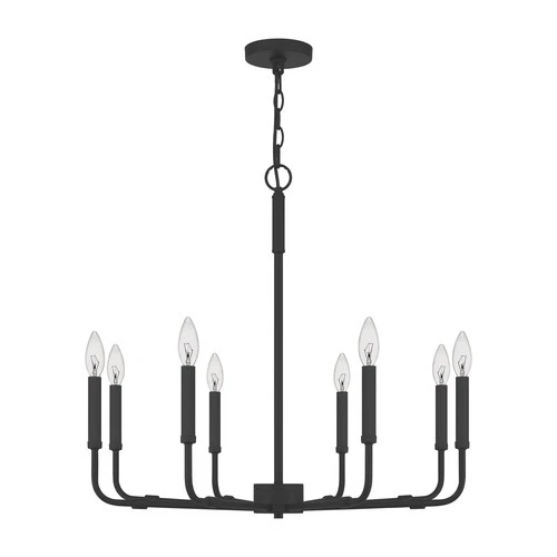 Abner 8-Light Chandelier in Matte Black - Picture 2 of 7