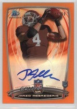 2014 Bowman Orange Border 19/50 Jared Abbrederis #10 Auto q2g