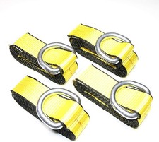 Gripon Pack Of 4 2 X 8 Ft Lasso Tow Strap With D Ring Auto Hauler Tie Down