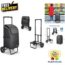 Durable Foldable Shopping Cart with 60L Tote Bag - Ideal for Outdoors  Indoors
