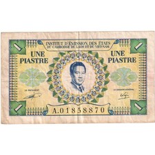 [#377399] French Indochina, 1 Piastre, Undated (1953), AU