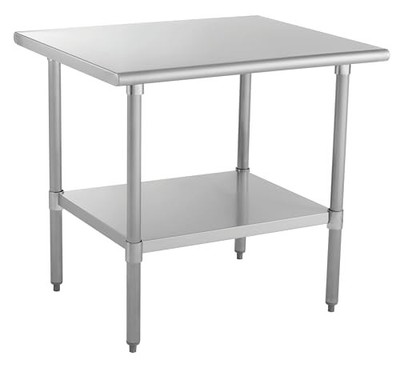 Kratos Stainless Steel Kitchen Prep Table 48''x30'' with Undershelf, NSF Worktable