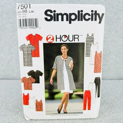 Simplicity 7501 Plus Size Coat Jacket Dress Top Pants Misses L-XL 18-24 Pattern