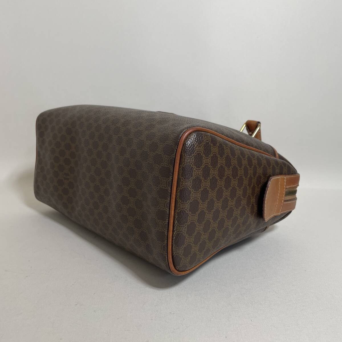 Celine Brown Macadam Pattern Leather Handbag Auth… - image 6