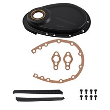 Timing Chain Cover Kit For Chevy Sbc 283 305 327 350 400 V8 1958-86 Black Steel
