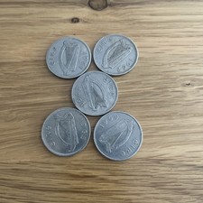 5 x IRISH FLORIN COINS SALMON  1961 1962 1963 1965 & 1969