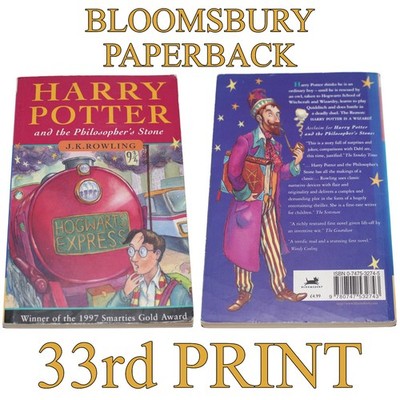 Harry Potter Philosopher's Stone (Paperback Bloomsbury 33rd Print Young Wizard)
