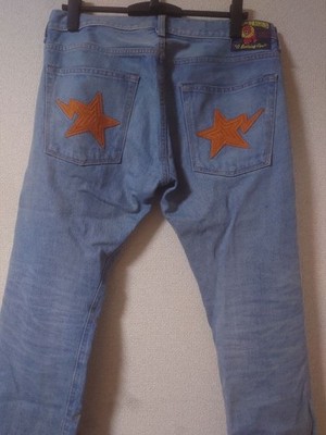A Bathing Ape Star Embroidery Straight Denim