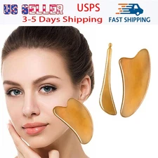 Natural Ox Horn Gua Sha Thin Face Beauty Tool Health Massage Easy Use
