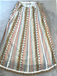 Vtg Chessa Davis Maxi Skirt Boho Floral Patchwork Women's Sz L (30" Waist) Lined