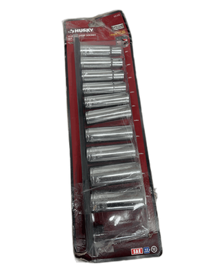 #ad Husky 1 2 in. Drive Deep SAE Socket Set 11 Piece MISSING $16.99