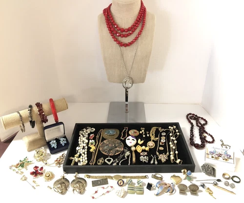 Vintage & Vintage Inspired Costume Jewelry Lot Necklace Bracelets Earrings