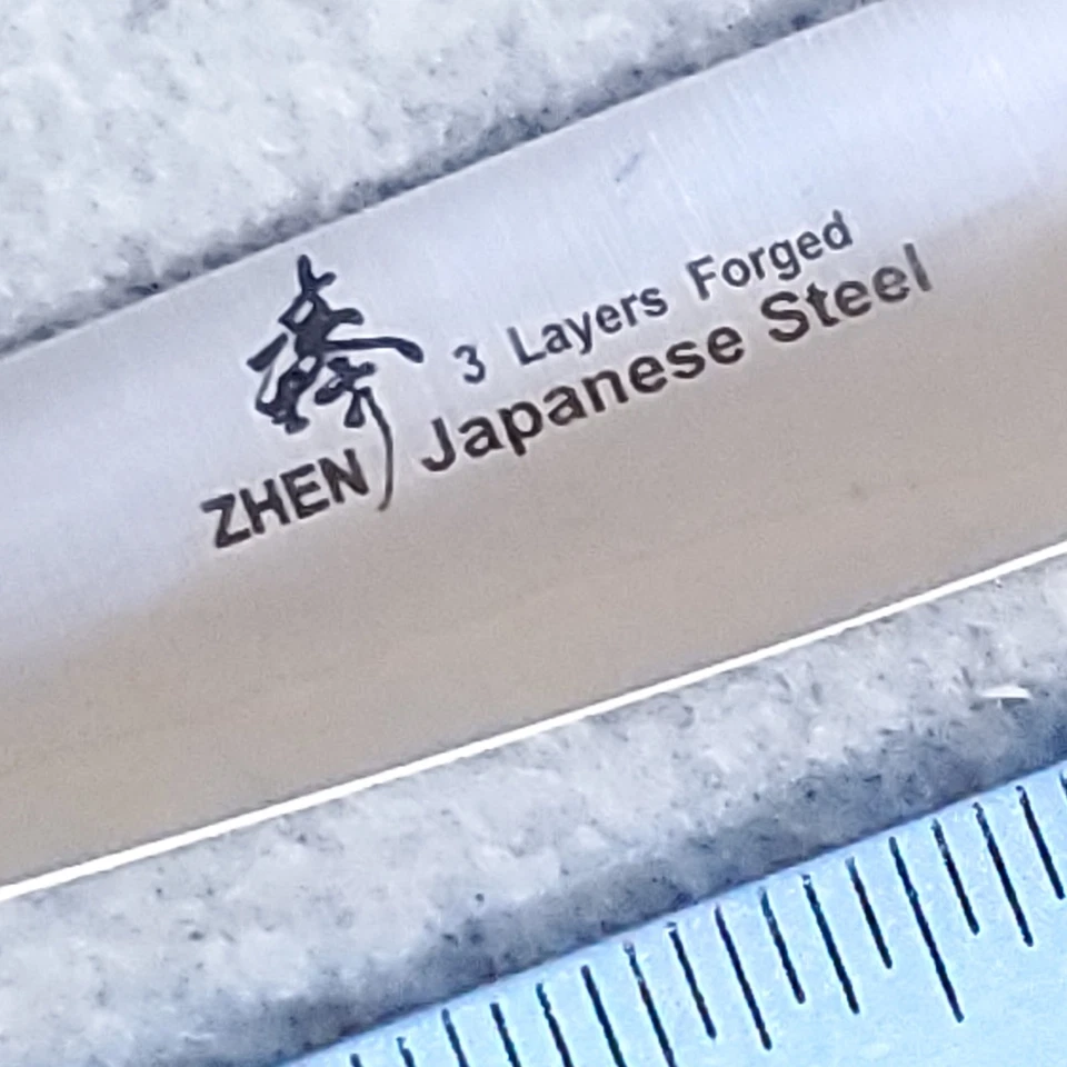 CUCHILLO DE PELAR ZHEN MANGO DE MADERA 3,5" BORDE DE FÁBRICA Foto 4 de 4