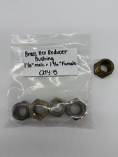  Lot Of 5  Brass Hex Reducer Bushing, 1-1/8  Male x 1-3/16  Female, NOS