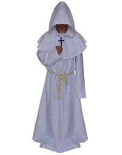 LHJ Friar Medieval Hooded Monk Renaissance Priest Robe Costume Cosplay