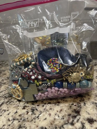 Vintage to Now Mystery Costume Jewelry Lot Wearable Junk Craft Art 3lbs