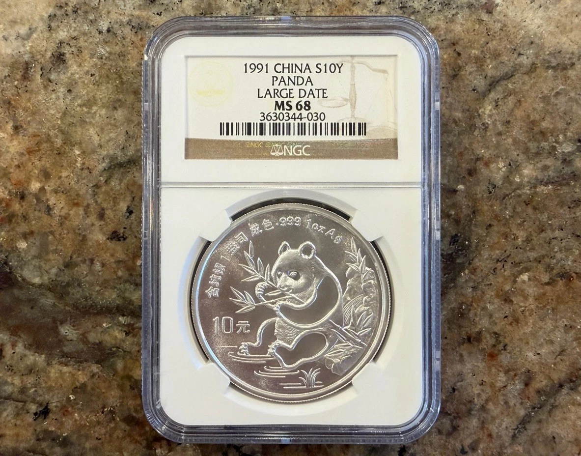 Chinese Panda MS 68 Grade NGC Certified Silver Bullion Coins for