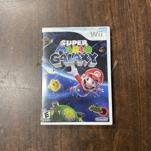 Super Mario Galaxy (Nintendo Wii, 2007) Disc, Cover and Case