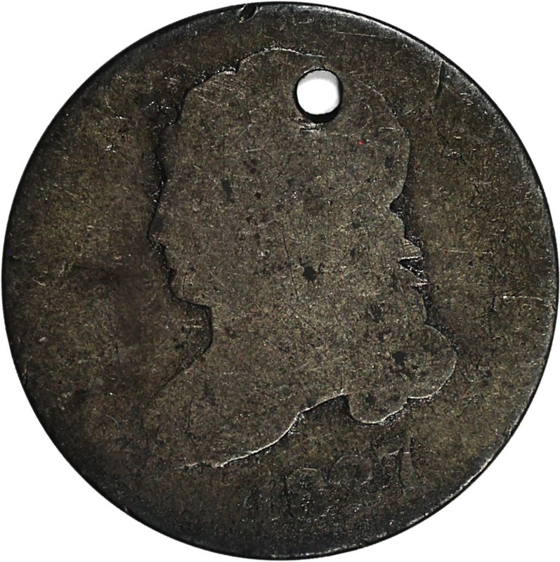 1827 Capped Bust Dime - Looks PO/FR Details Holed