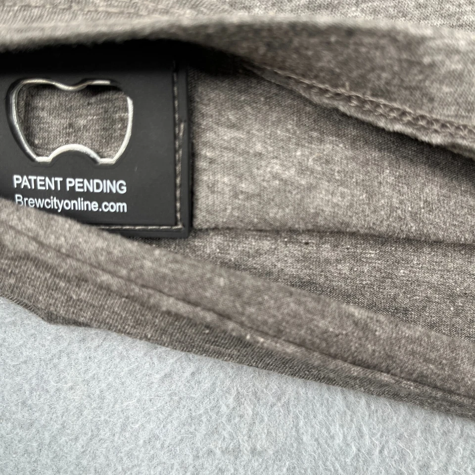 Pop Top Brew City T Shirt Large Gray Caesars Graphic Print Bottle Opener New - Image 3 of 4