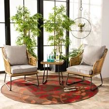 SAFAVIEH Jensen 3-Piece Lounge Set | Natural / Grey |