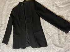 T Tahari Blazer Sz 10 Black Suit Jacket One Clasp Pockets Career