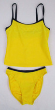 Vintage Walt Disney World Mickey Mouse Icon Swimsuit Sz 8 Fits Sz 4 Yellow Blue
